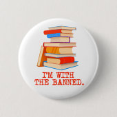 Ik ben bij de verboden boeken ronde button 5,7 cm (Voorkant)
