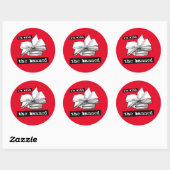Ik ben bij de verboden boeken ronde sticker (Vel)