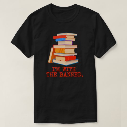 Ik ben bij de verboden boeken t-shirt (Design voorkant)