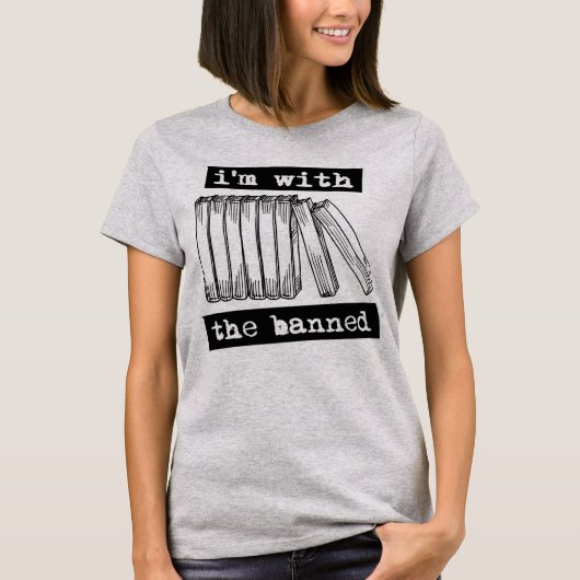 Ik ben bij de verboden boeken t-shirt (Voorkant)