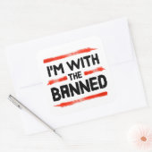 Ik ben bij de verboden boeken vierkante sticker (Envelop)