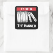 Ik ben bij de verboden vierkante sticker (Tas)