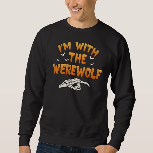 Ik ben bij de Werewolf Halloween Couples kostuum W Trui (Voorkant)