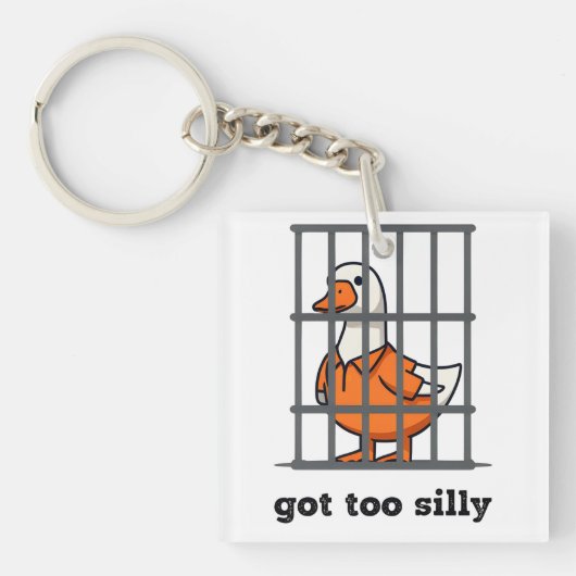 IK BEN BIJ GEKKE - GEKKE GANS - GRAPPIGE GANS SLEUTELHANGER (voorkant)