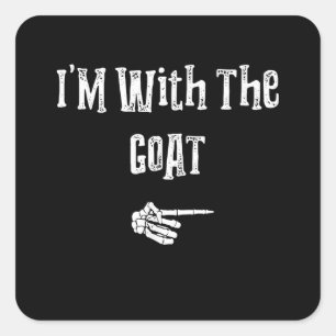 Ik ben bij Goat Halloween Costume Funny Couples Vierkante Sticker
