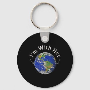 Ik ben bij haar Earth Day Environmental Sleutelhanger