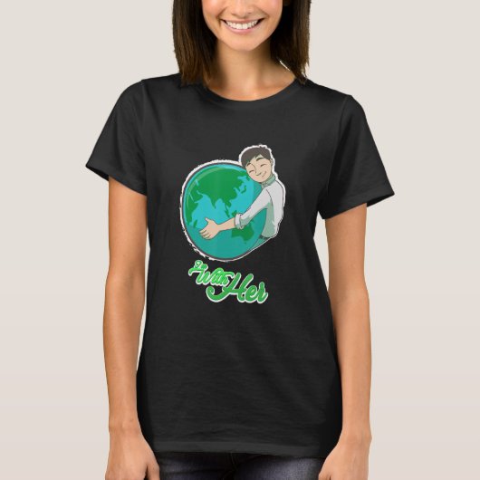 Ik ben bij haar Erde Planet Climate Change Environ T-shirt (Voorkant)