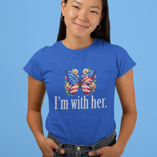Ik ben bij haar Kamala Harris Butterfly Women's Tri-Blend Shirt