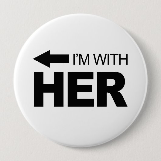 Ik ben bij haar (links) ronde button 4,0 cm (Voorkant)