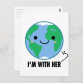 Ik ben bij haar - Planet Earth Day Briefkaart (Voorkant / Achterkant)