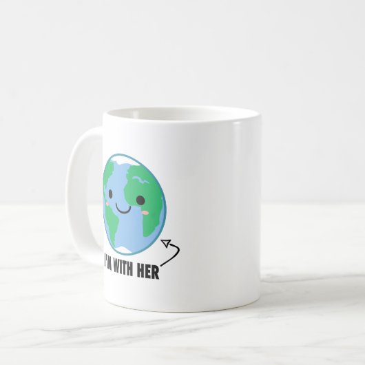 Ik ben bij haar - Planet Earth Day Koffiemok (Voorkant links)
