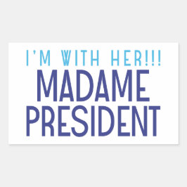 IK BEN BIJ HAAR!! RECHTHOEKIGE STICKER