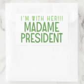 IK BEN BIJ HAAR!! RECHTHOEKIGE STICKER (Tas)