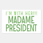 IK BEN BIJ HAAR!! RECHTHOEKIGE STICKER (Voorkant)