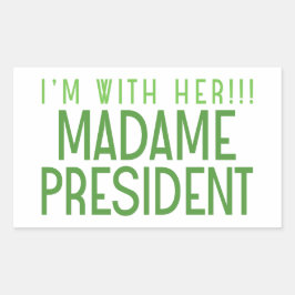 IK BEN BIJ HAAR!! RECHTHOEKIGE STICKER