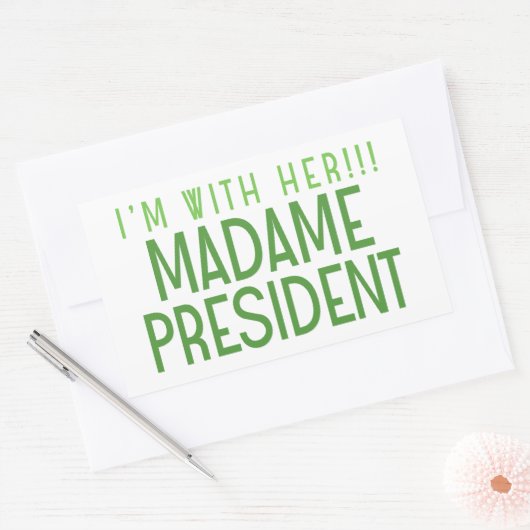 IK BEN BIJ HAAR!! RECHTHOEKIGE STICKER (Envelop)