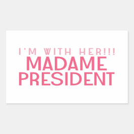 IK BEN BIJ HAAR!! RECHTHOEKIGE STICKER