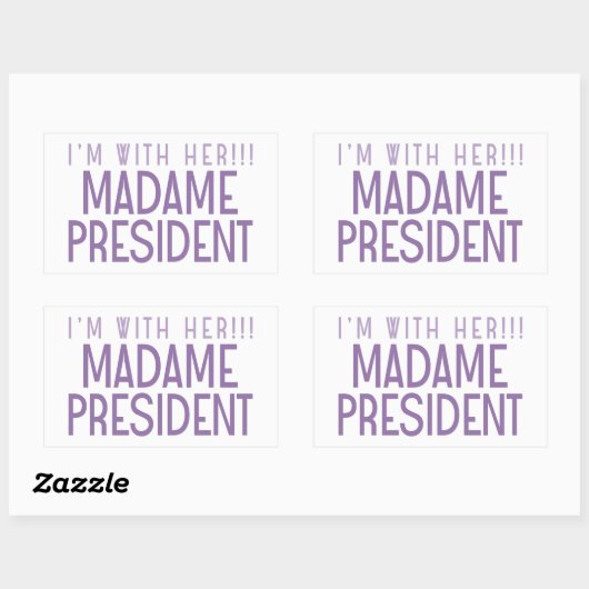 IK BEN BIJ HAAR!! RECHTHOEKIGE STICKER (Vel)