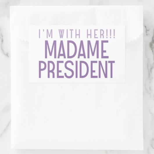 IK BEN BIJ HAAR!! RECHTHOEKIGE STICKER (Tas)