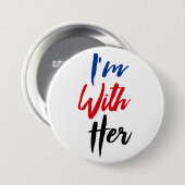 Ik ben bij haar ronde button 7,6 cm (Voorkant /achterkant)