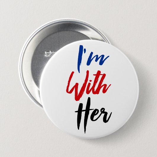 Ik ben bij haar ronde button 7,6 cm (Voorkant /achterkant)