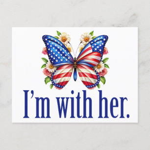 Ik ben bij haar Schattigee Kamala Harris vlinder Briefkaart
