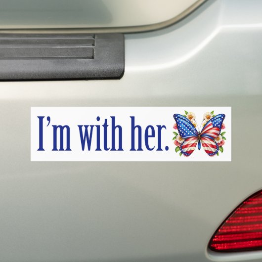 Ik ben bij haar Schattigee Kamala Harris vlinder Bumpersticker (Op auto)