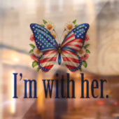 Ik ben bij haar Schattigee Kamala Harris vlinder Raamsticker (Vel 2)