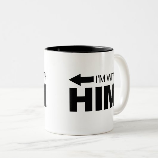 Ik ben bij hem (links) tweekleurige koffiemok (Voorkant rechts)