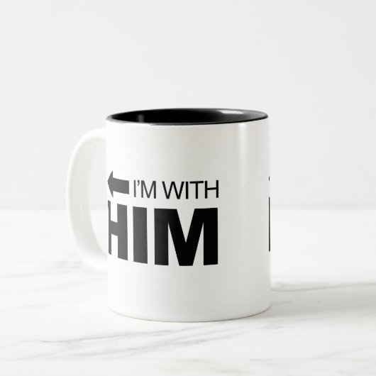 Ik ben bij hem (links) tweekleurige koffiemok (Voorkant links)