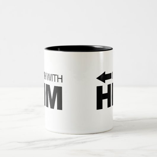 Ik ben bij hem (links) tweekleurige koffiemok (Center)