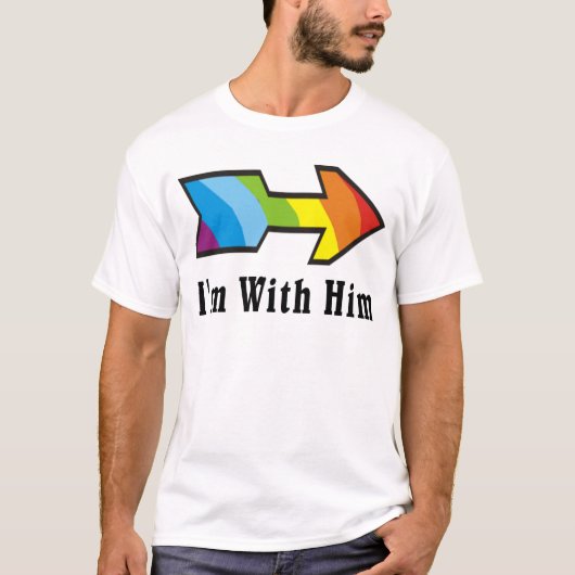 Ik ben bij hem - Regenboogpijl links T-shirt (Voorkant)