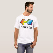 Ik ben bij hem - Regenboogpijl rechts T-shirt (Voorkant volledig)