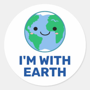 Ik ben bij het bewustzijn van de klimaatveranderin ronde sticker