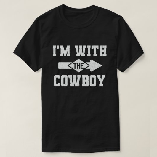 Ik ben bij het cowboy grappige paar Halloween kost T-shirt (Design voorkant)