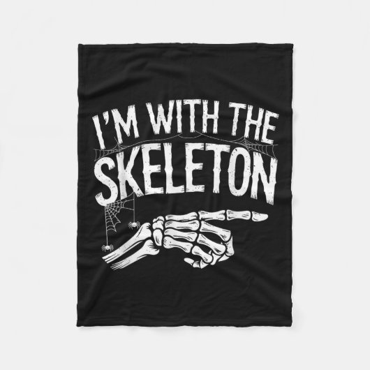 Ik Ben Bij Het Skelet Grappige Halloween Kostuum Fleece Deken (Voorkant)