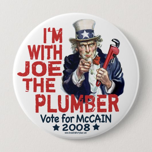 Ik ben bij Joe de Plumber Button (Voorkant)