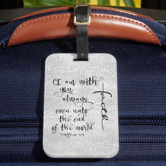 Ik ben bij jou altijd bijbelvers Christelijk Bagagelabel (Voorkant Insitu 2)