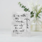 Ik ben bij jou altijd bijbelvers Christelijk Briefkaart (Staand voorkant)