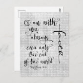 Ik ben bij jou altijd bijbelvers Christelijk Briefkaart (Voorkant / Achterkant)