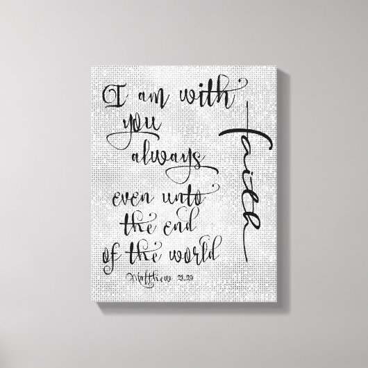 Ik ben bij jou altijd bijbelvers Christelijk Canvas Afdruk (Voorkant)