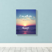 Ik ben bij jou Altijd Bijbelversie Canvas Afdruk (Insitu (Houten vloer))