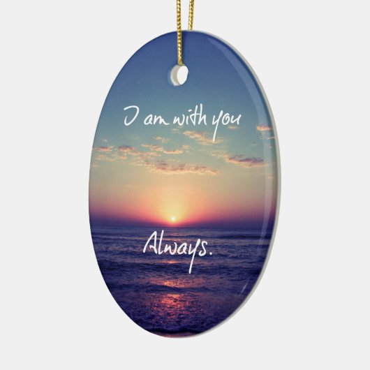 Ik ben bij jou Altijd Bijbelversie Keramisch Ornament (Links)