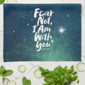 IK BEN bij jullie Christelijke God Jesus Space Theedoek (Gevouwen)