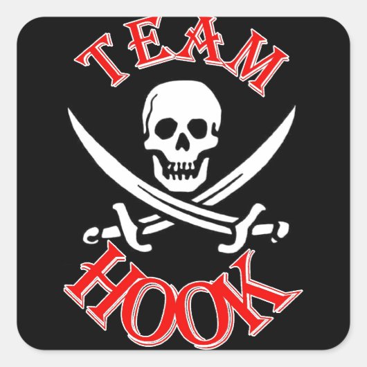 Ik ben bij Kapitein Hook Vierkante Sticker (Voorkant)