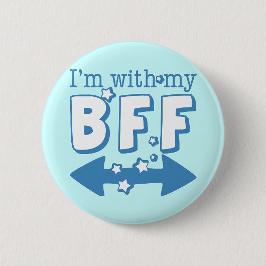 Ik ben bij Mijn BFF (dubbele pijl) Ronde Button 5,7 Cm (Voorkant)