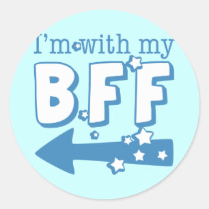 Ik ben bij mijn BFF (links) Ronde Sticker