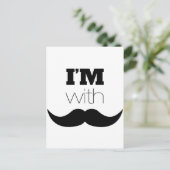 Ik ben bij Mustache Briefkaart (Staand voorkant)