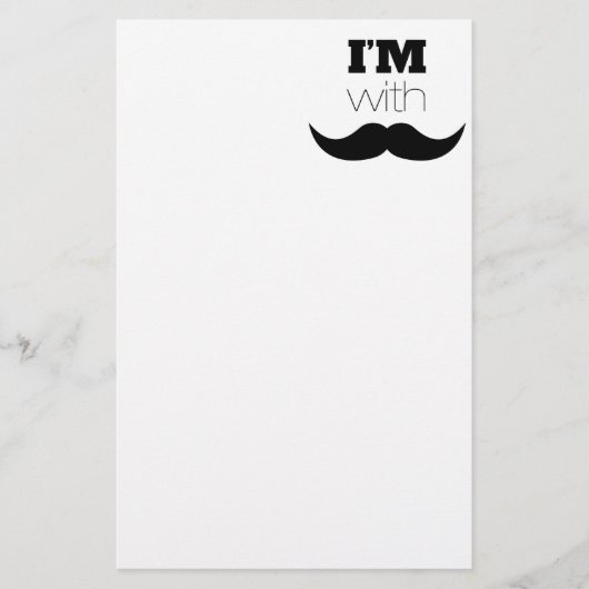 Ik ben bij Mustache Briefpapier (Voorkant)