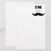 Ik ben bij Mustache Briefpapier (Voorkant / Achterkant)